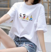 白色短袖T恤女卡通新款2020韩版宽松学生上衣女装2020衣