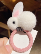 秋冬新款韩国可爱毛球兔子发圈儿童发绳女童卡通毛绒扎头发头绳